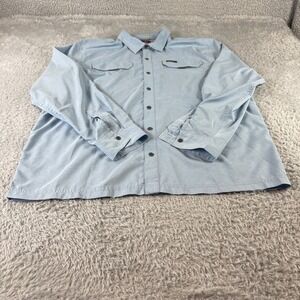 Wrangler Outdoor Long Sleeve Shirt Mens XL Blue Regular Fit Button Up Vented